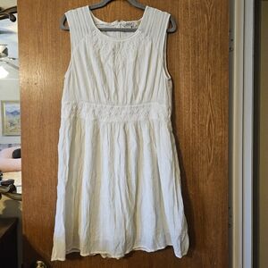 Lucky Brand White Sleeveless Midi Dress